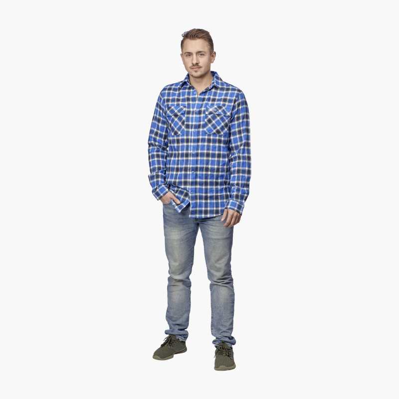 Flanellskjorte blå, M