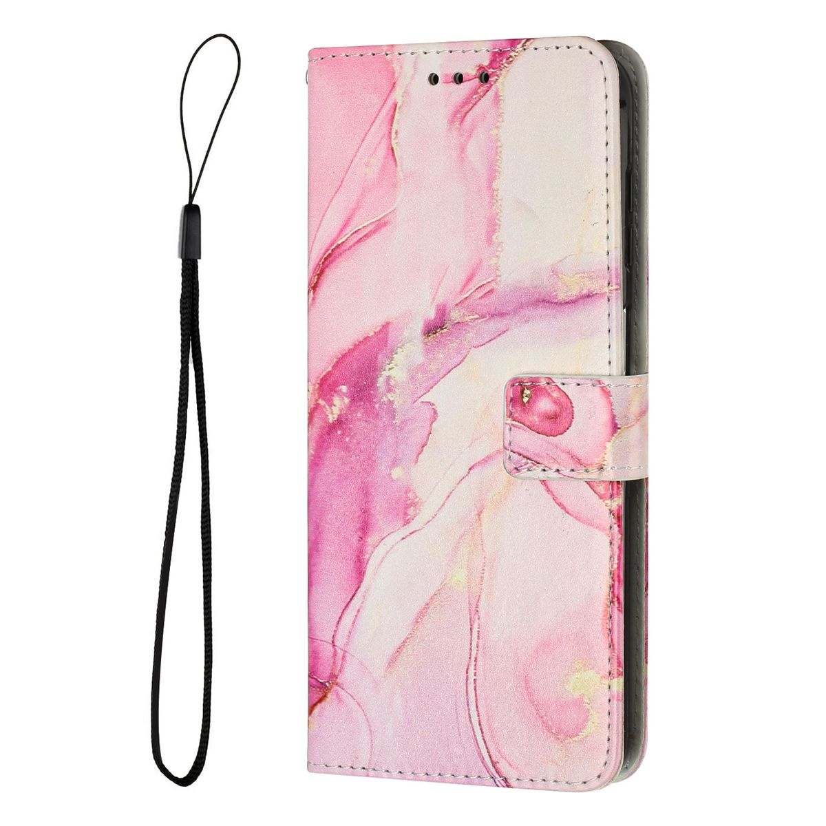 Hülle für Apple iPhone 15 Handy Schutz Case Cover Klapp Tasche Marmor Etuis Neu