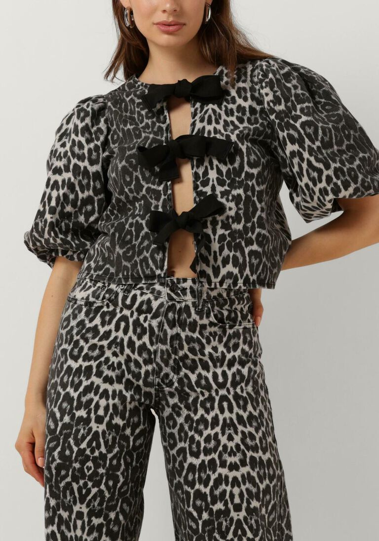 grijze co'couture top leocc bow blouse