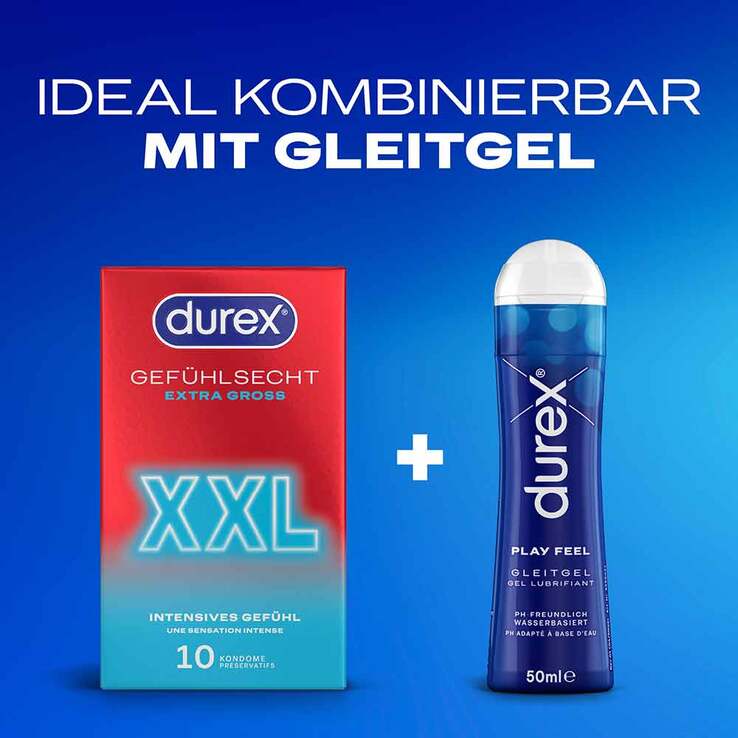 Durex Gefühlsecht XXL Kondome, 10 St