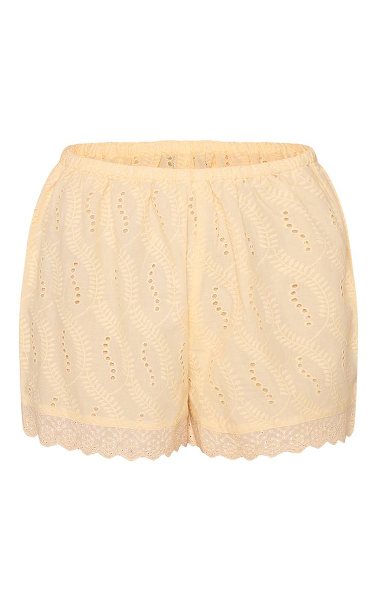 Citron Ensemble Coordonné Short Broderie Anglaise