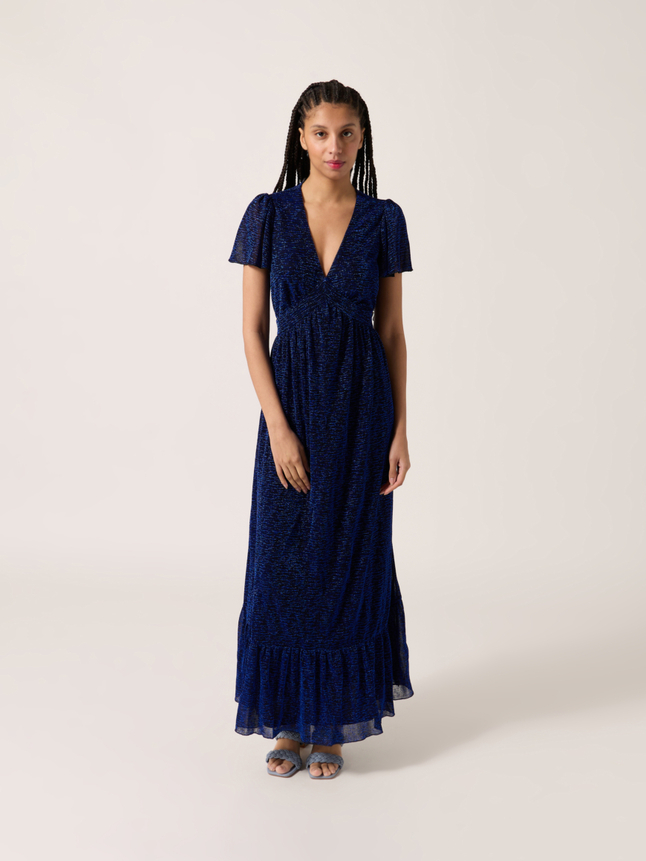 Robe maille détails fils métallisés
