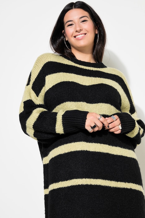 Strickkleid, oversized, Ringel