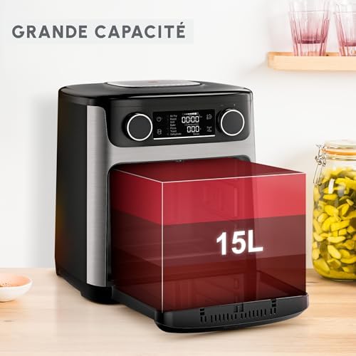 Moulinex Easy Fry air fryer, multicuiseur et four, 15 L, 9 programmes, friteuse sans huile, 3 niveaux de cuisson, compact, extra crisp, noir, AL556DF0, Acier Inoxydable : Cuisine et Maison