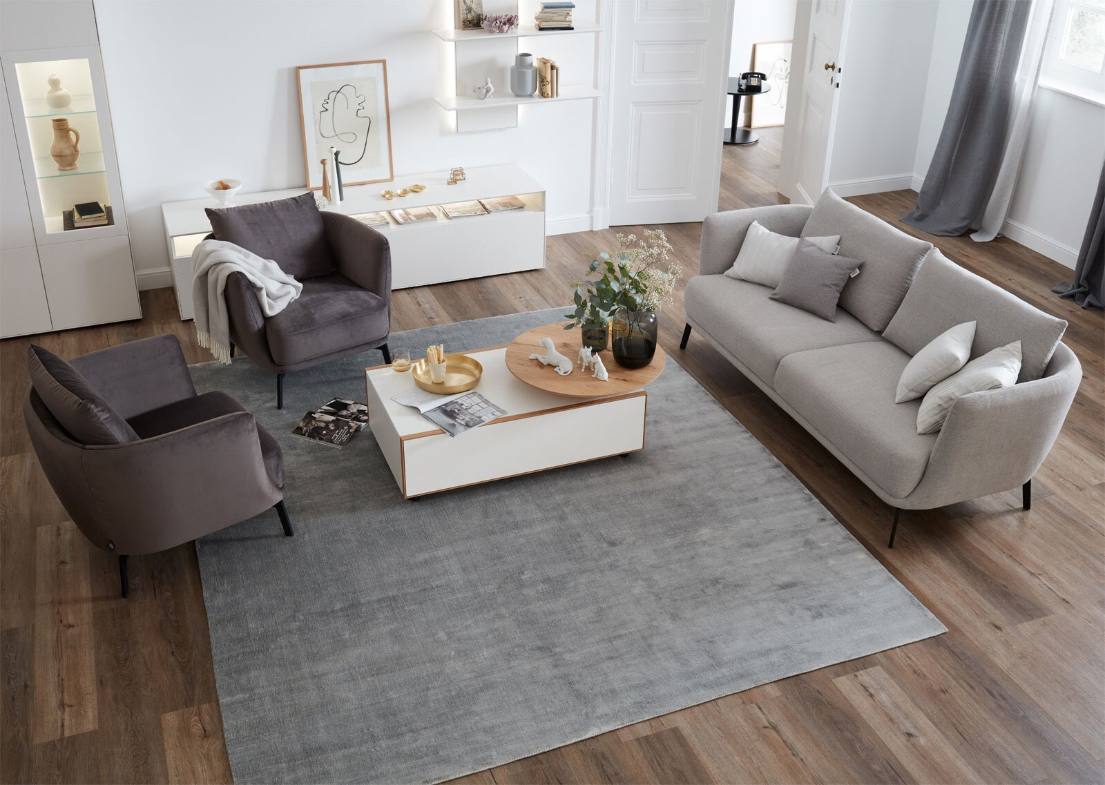 SCHÖNER WOHNEN-Kollektion Webteppich AURA 140 x 200 cm silberfarbig