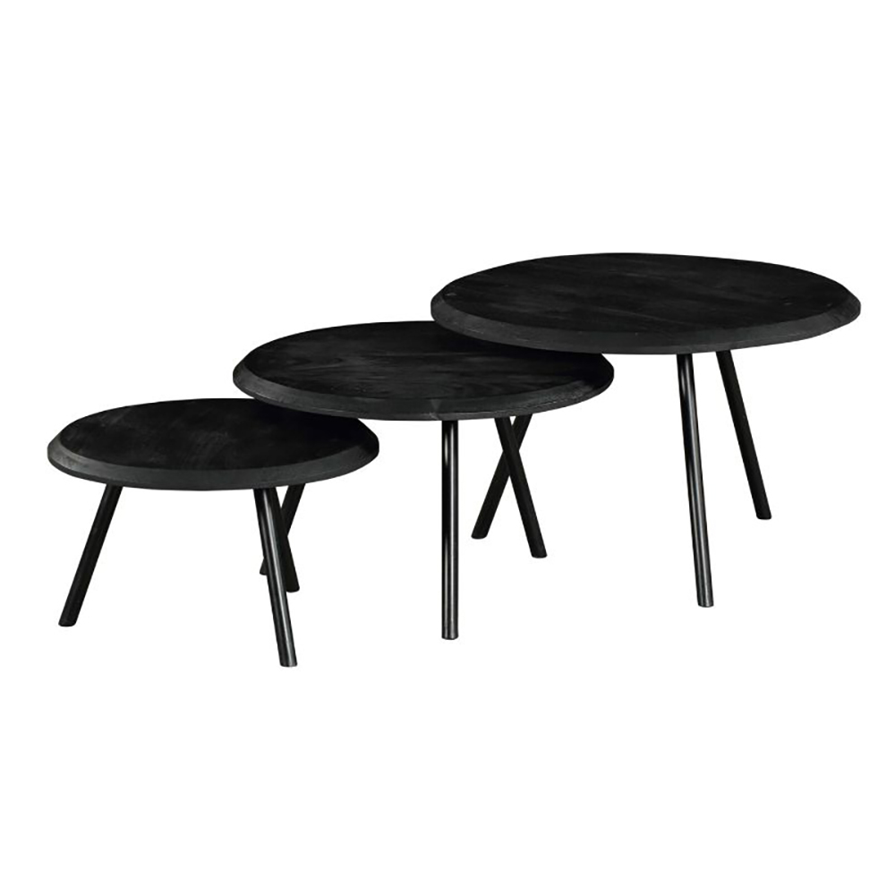 Salontafel Ohio Zwart - set van 3
