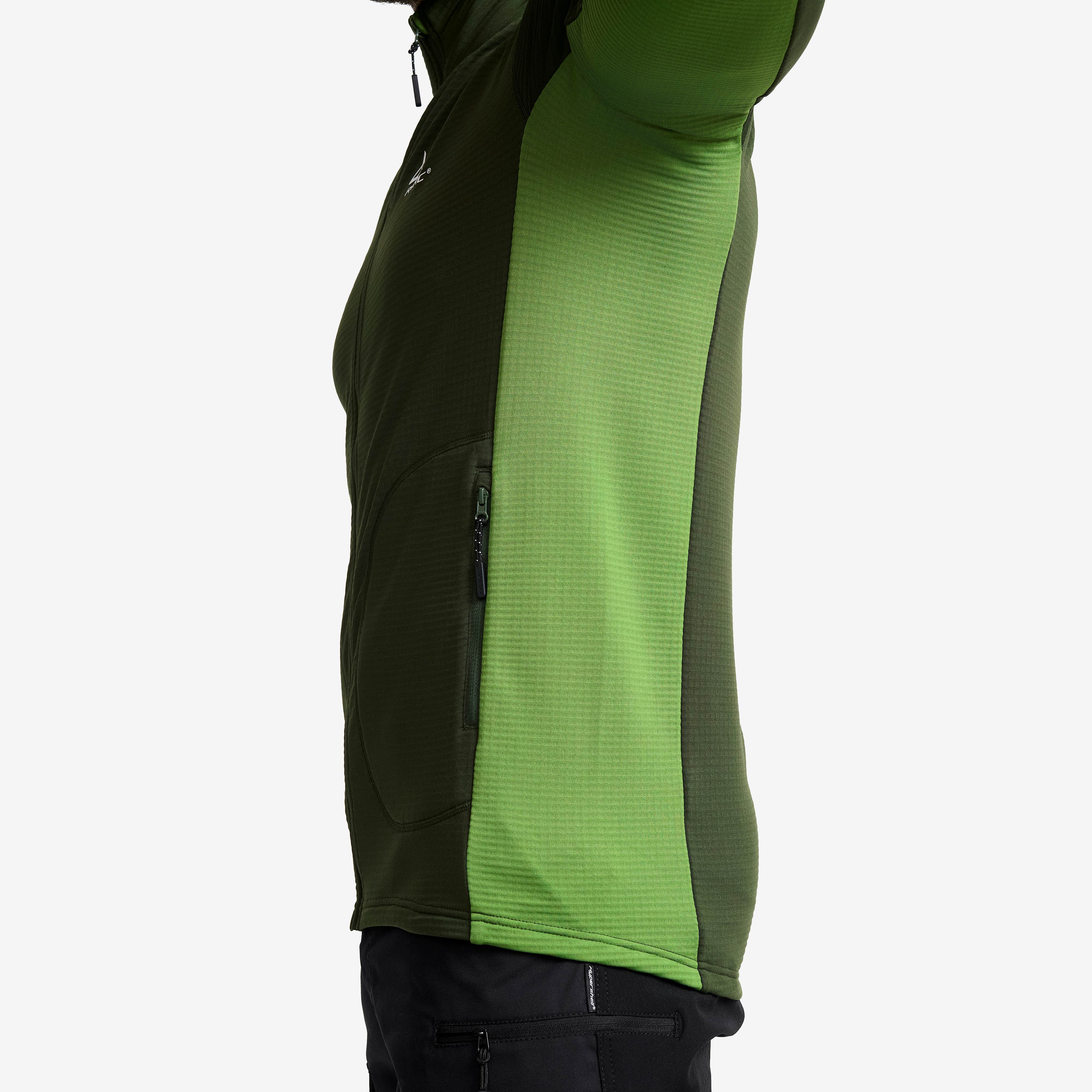 Waffle Full-zip Fleece Herre Forest Green