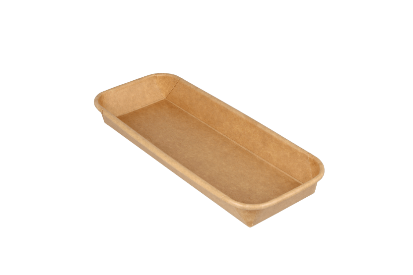 Sushi tray karton TA-02 + deksel 220x90x25 Kraft