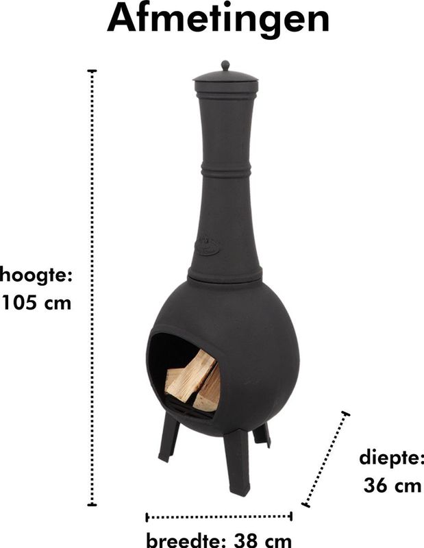Esschert Design - Gietijzeren Tuinhaard - Zwart - Inclusief Deksel