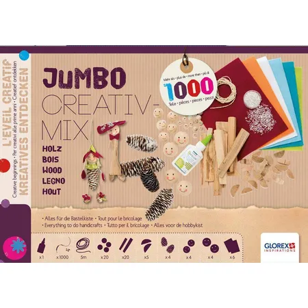 Glorex Creativ Mix Naturholz über 1000 Teile