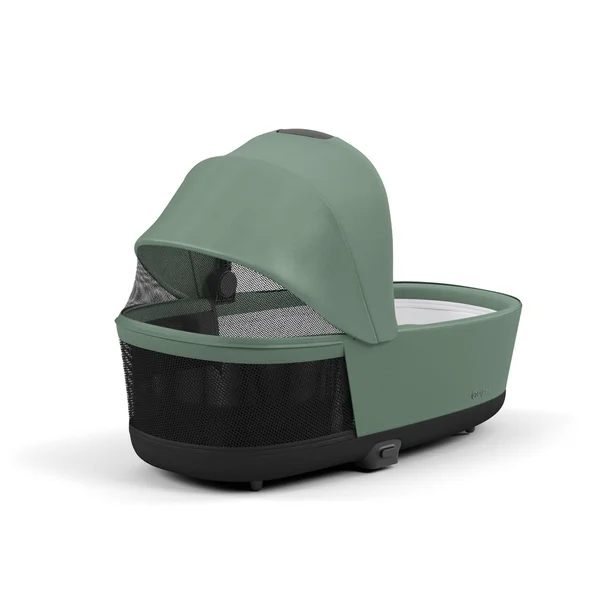 Carrinho de bebê Cybex Priam V4 verde-folha com estrutura preta fosca