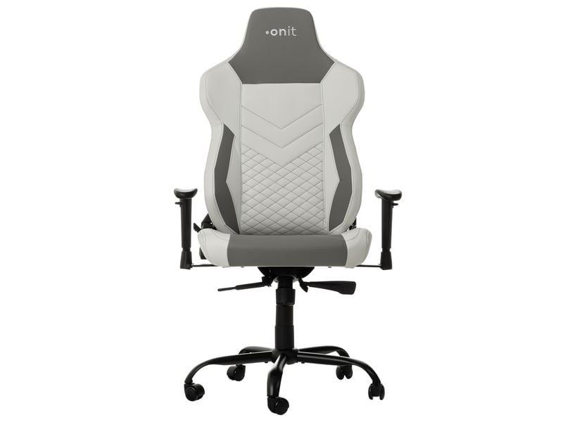 onit Gaming-Stuhl Weiss/Grau Ergonomischer Stuhl für lange Gaming-Sessions und Arbeitstage