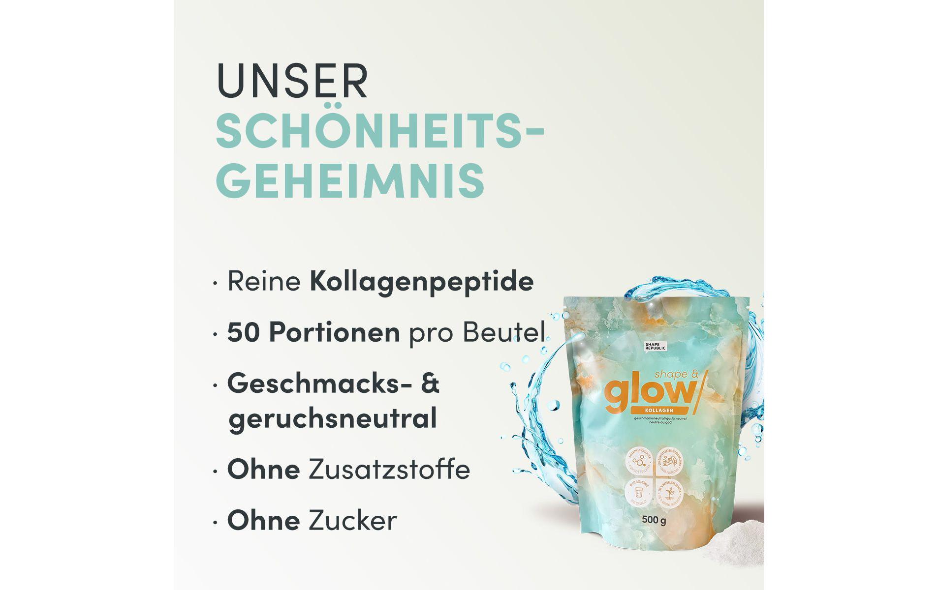Shape & Glow Kollagenpulver 500 gKollagen-Pulver für Haut und Haare