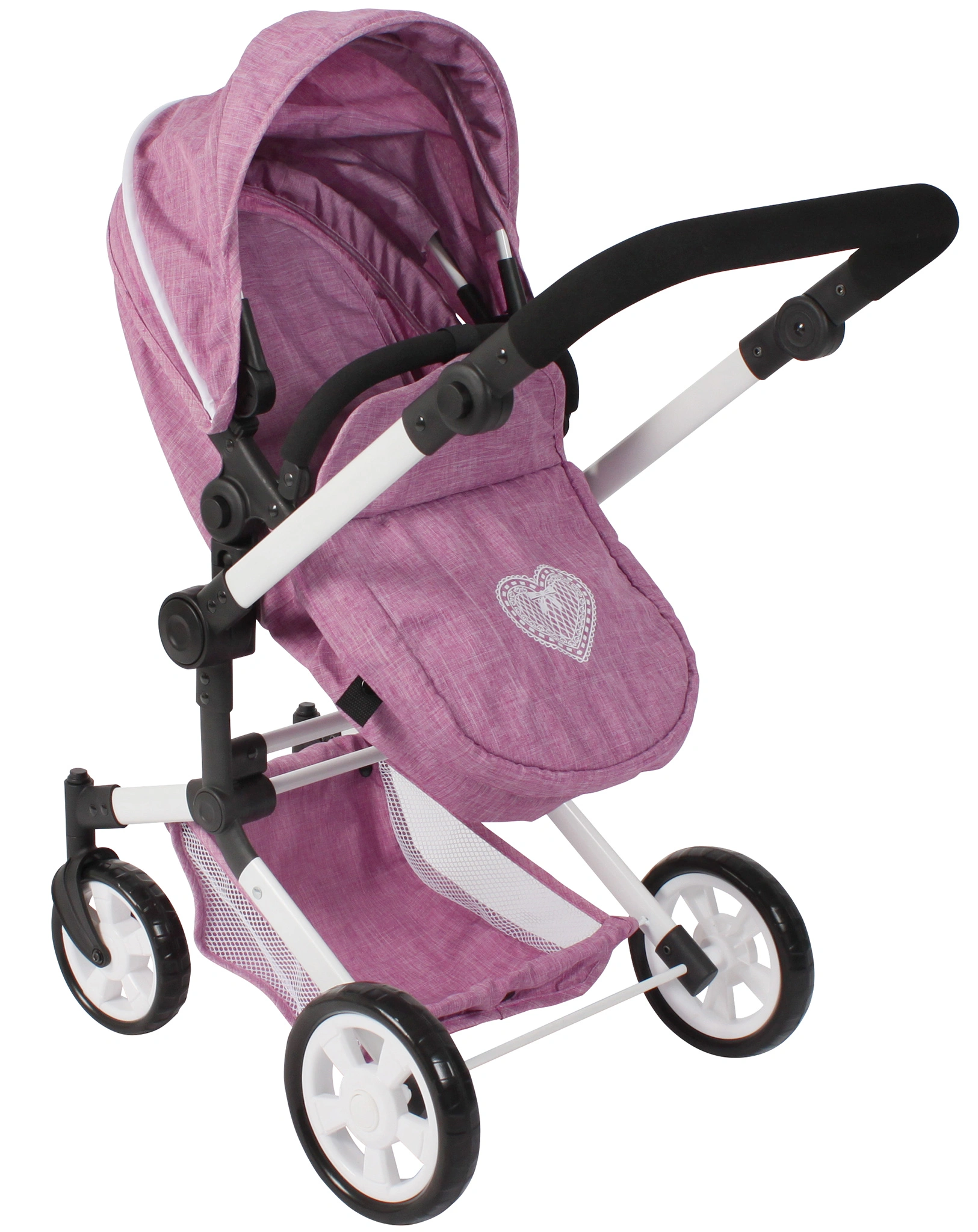 Kombi-Puppenwagen LINUS in pink melange