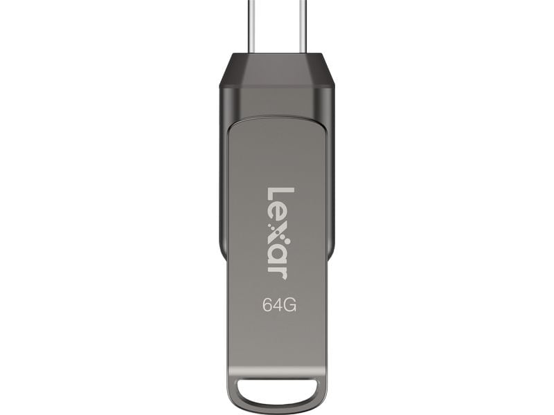 Lexar USB-Stick JumpDrive Dual Drive D400 64 GB USB-Stick mit 64 GB Speicherkapazität und 130 MB/s Lesegeschwindigkeit
