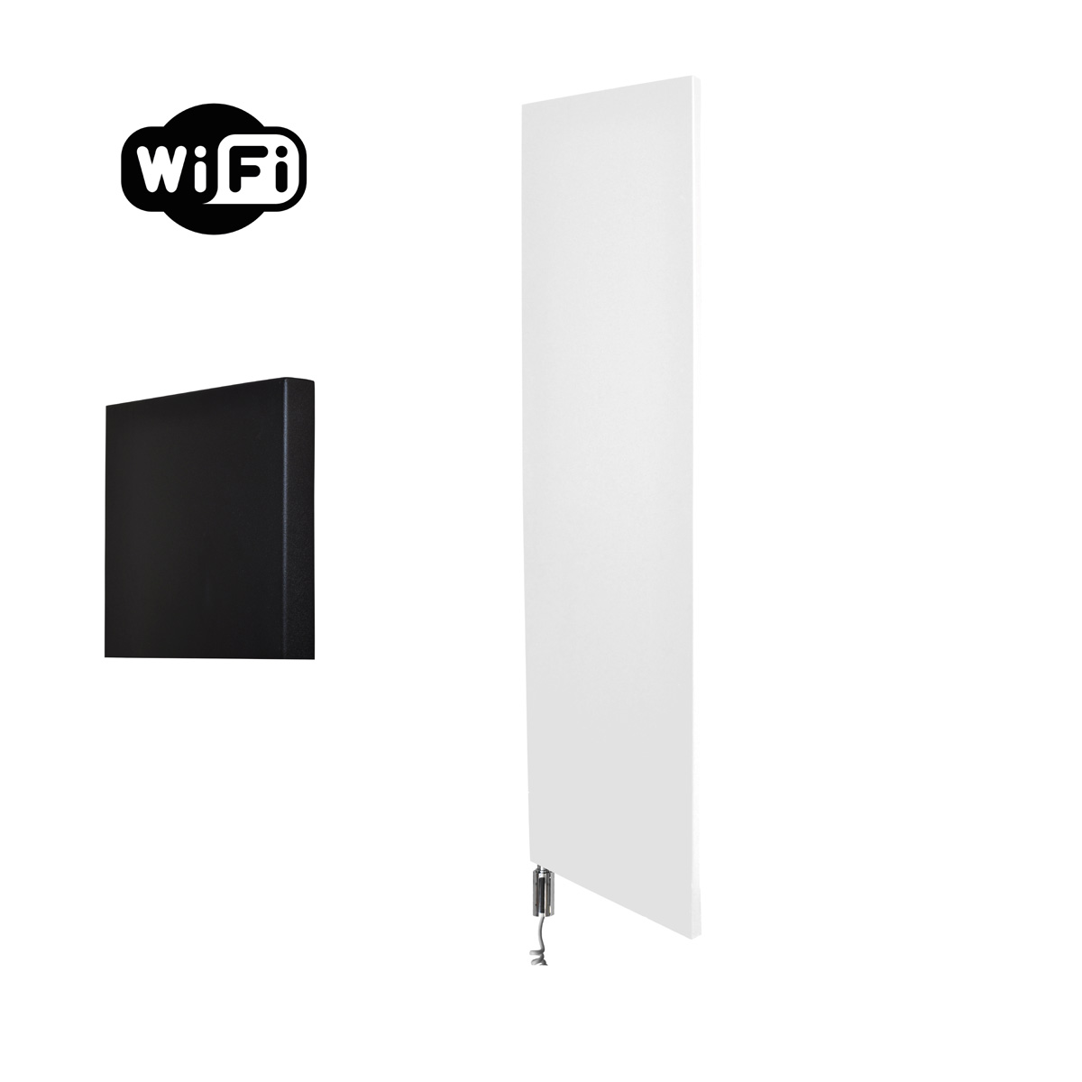 Sanicare Denso elektrische radiator 40x180cm wit mat met WiFi en thermostaat links chroom