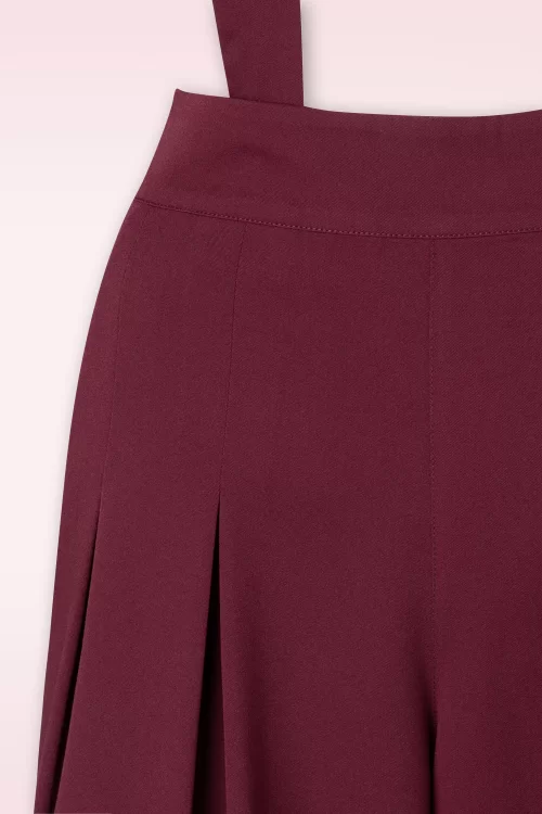 Banned Retro Diamond broek in bordeauxrood