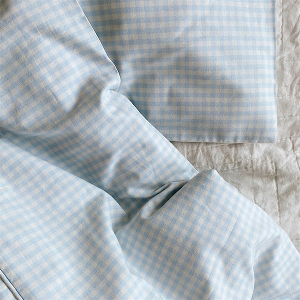 Blue Gingham Klassisk Sengetøj - Lalaby