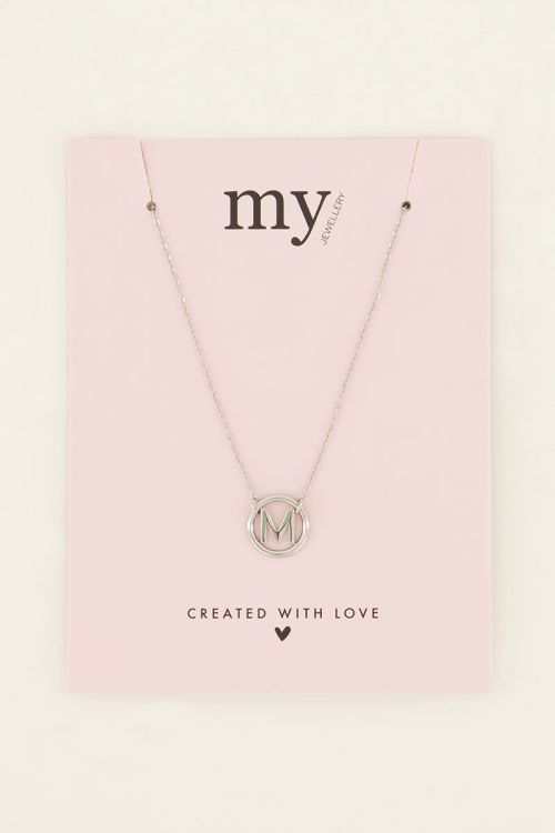 Ketting met initial in ronde bedel