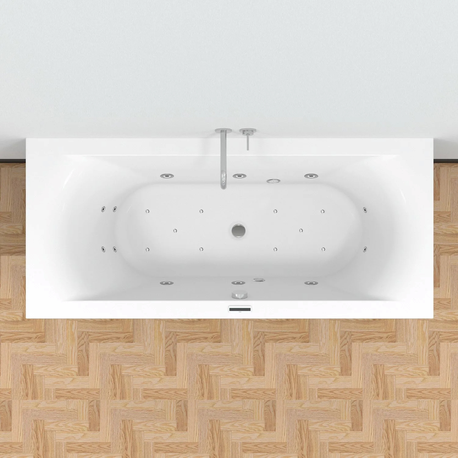 Riho Lima bubbelbad 180x80cm wit glans met touchbediening, 6   4   2 hydrojets en 10 aerojets