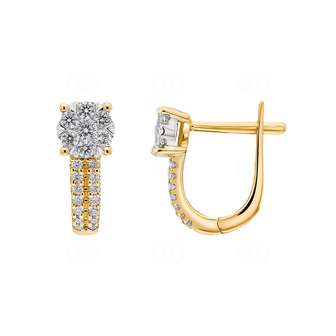 Kreolen 750/18 K Gelbgold mit Diamanten 0.41 ct H/si