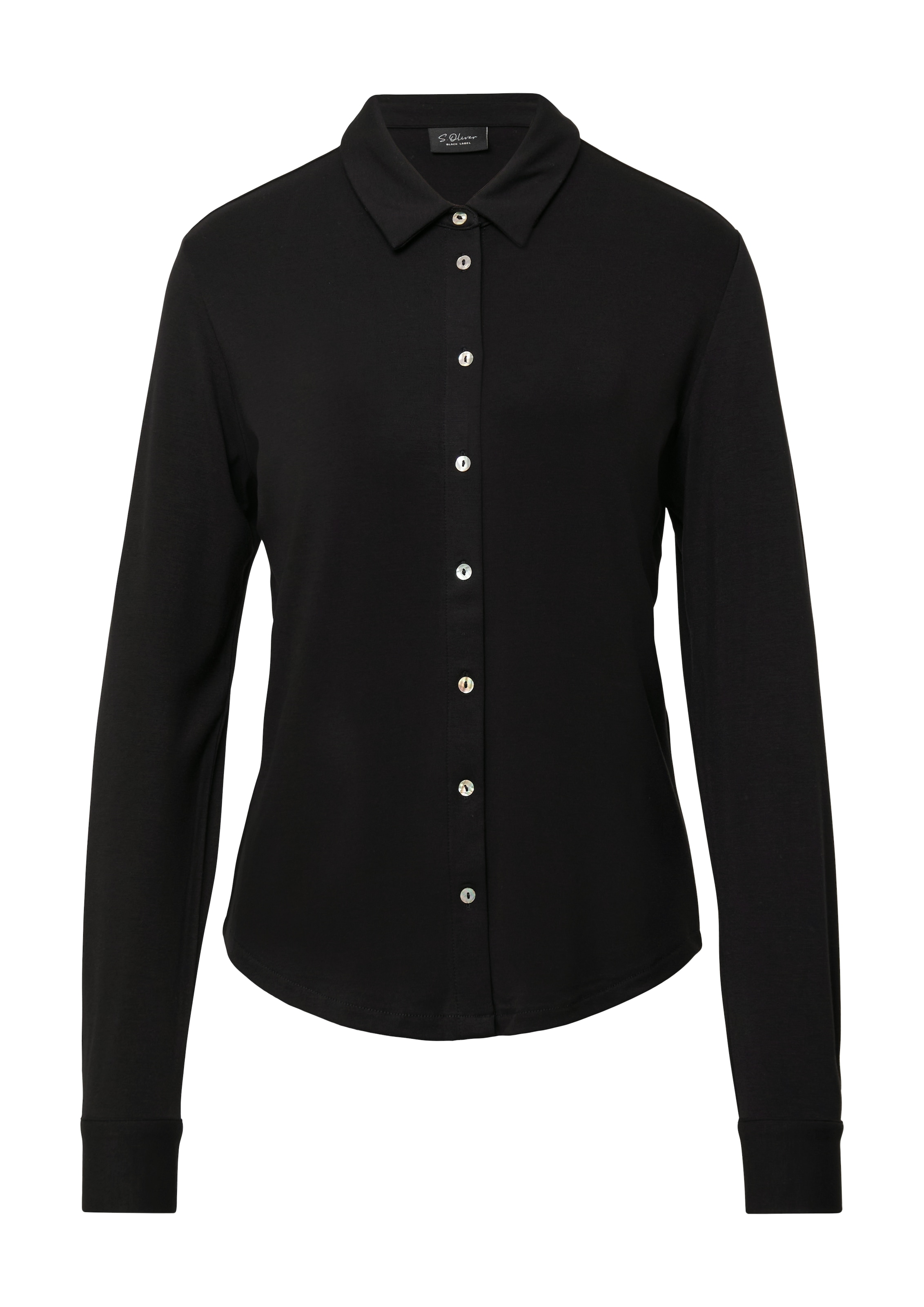 s.Oliver BLACK LABEL Hemdbluse , mit Perlmuttknöpfen