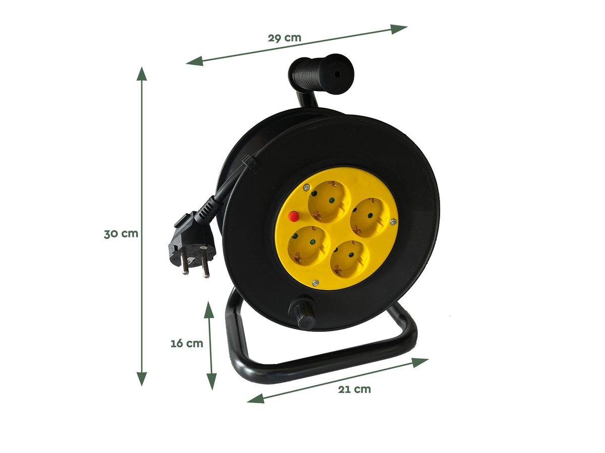 BRASQ Pro 4-voudige kabelhaspel - 10 meter