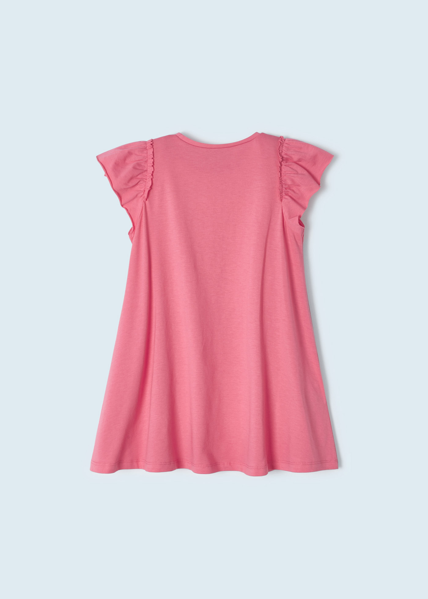 Vestido com apliques e bolsa de algodão para menina