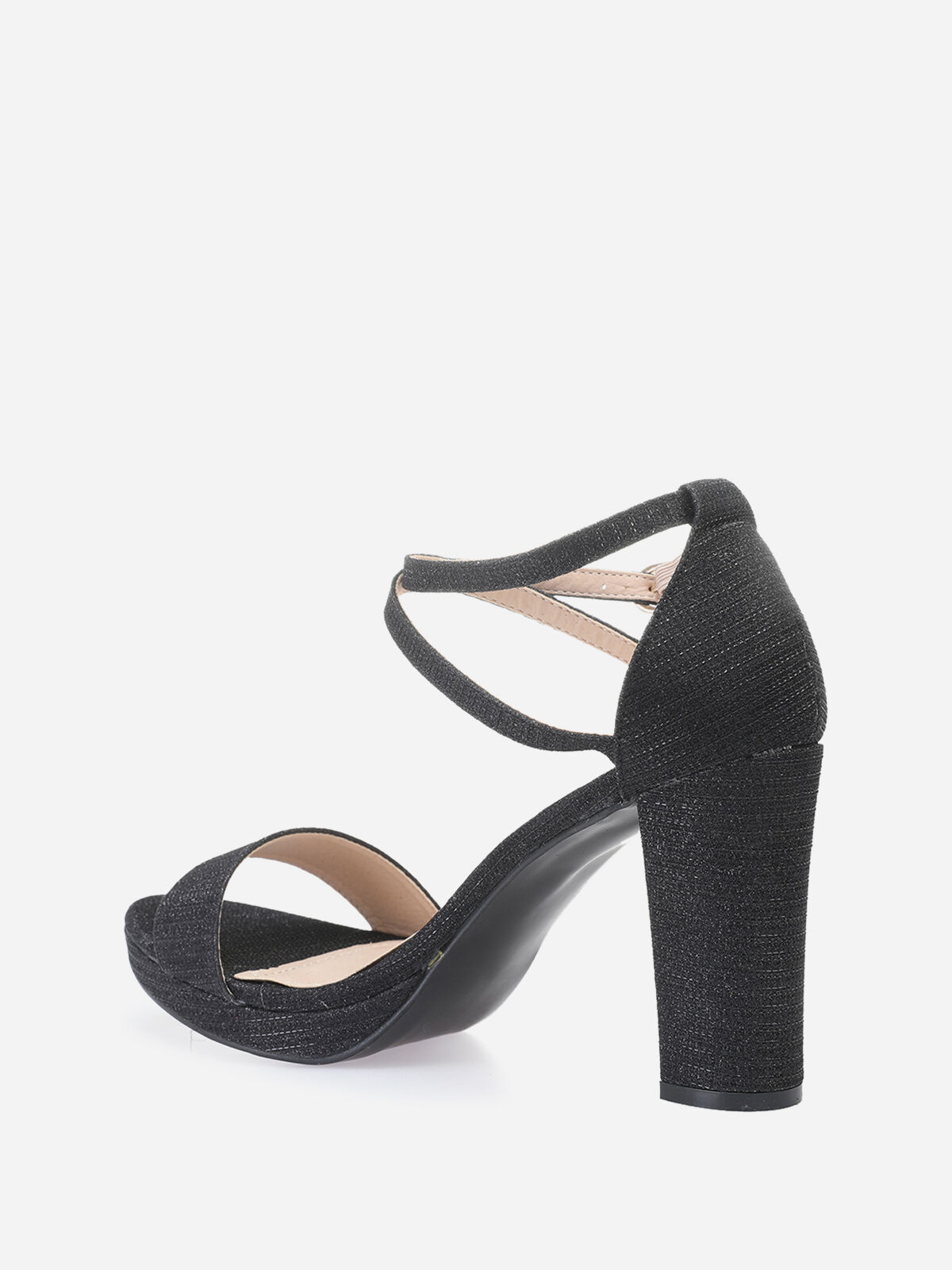 Sandales en lurex grandes tailles- Noir