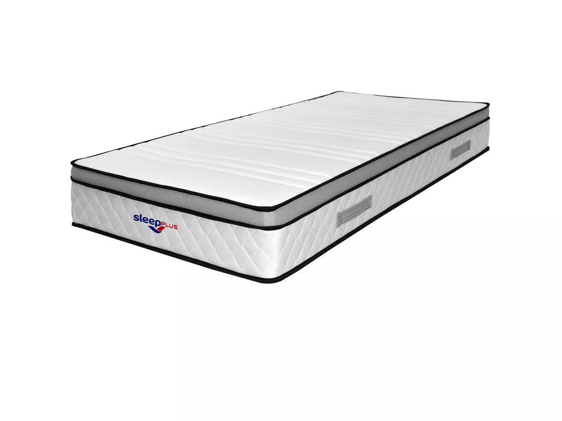 Matelas ressorts ensachés 4 cm mémoire de forme 80 Kg/m3 90x190 hauteur 26 cm 7 zones confort