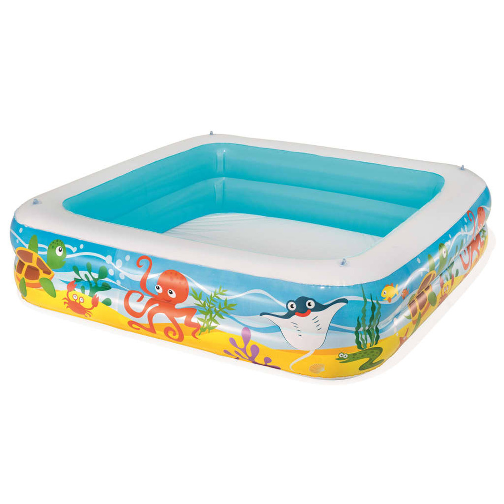 Piscine de jeu avec auvent bleu 140x140x114 cm 52192