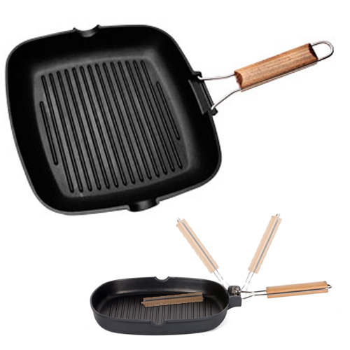 Poele Grill 24 cm avec poignée pliante