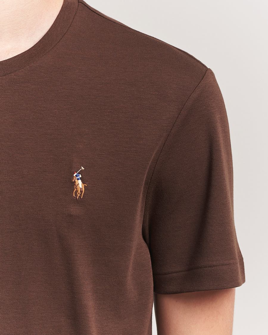 Polo Ralph Lauren Luxury Pima Cotton Crew Neck T-Shirt Nutmeg Brown