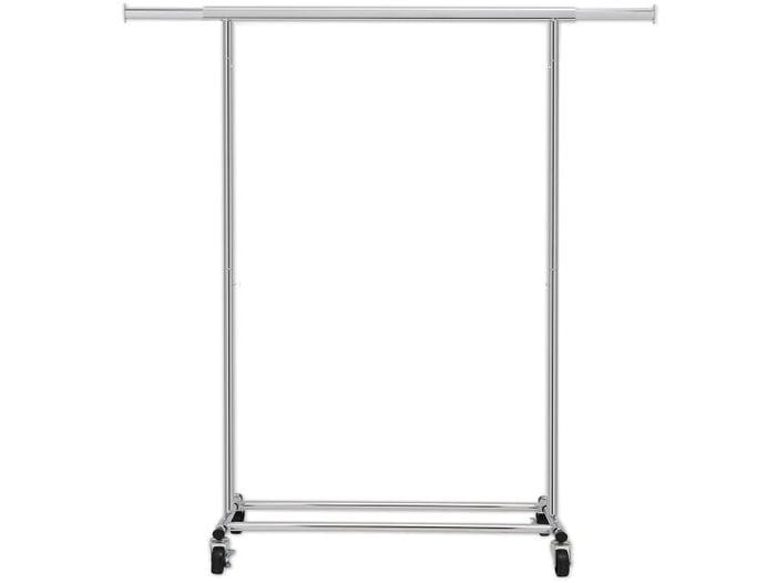 Songmics Garderobenständer Verchromt 160 cm, Silber Rollständer