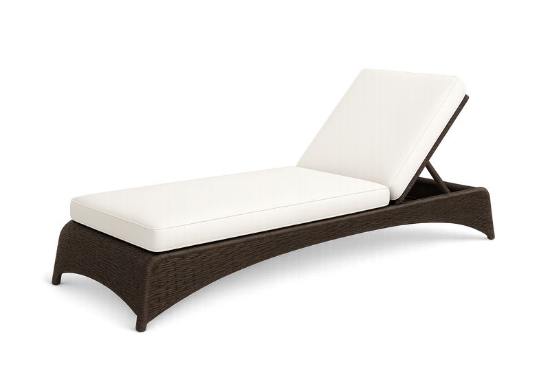 Liegestuhl Rattan Braun mit Kissen Polyester