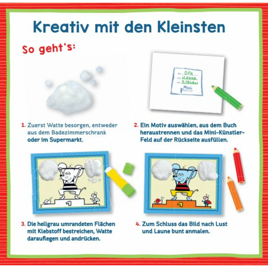 COPPENRATH Mein 1. Watte-Bastelbuch - Zupfen, kleben, malen (Mini-Künstler)