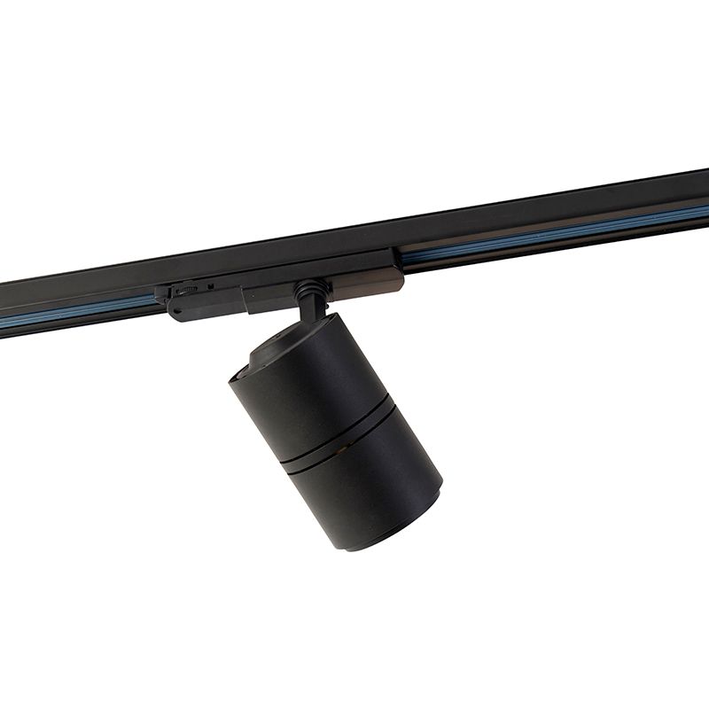 Moderne railspot zwart voor 3-fase rail incl. LED - 3-Phase Ruler