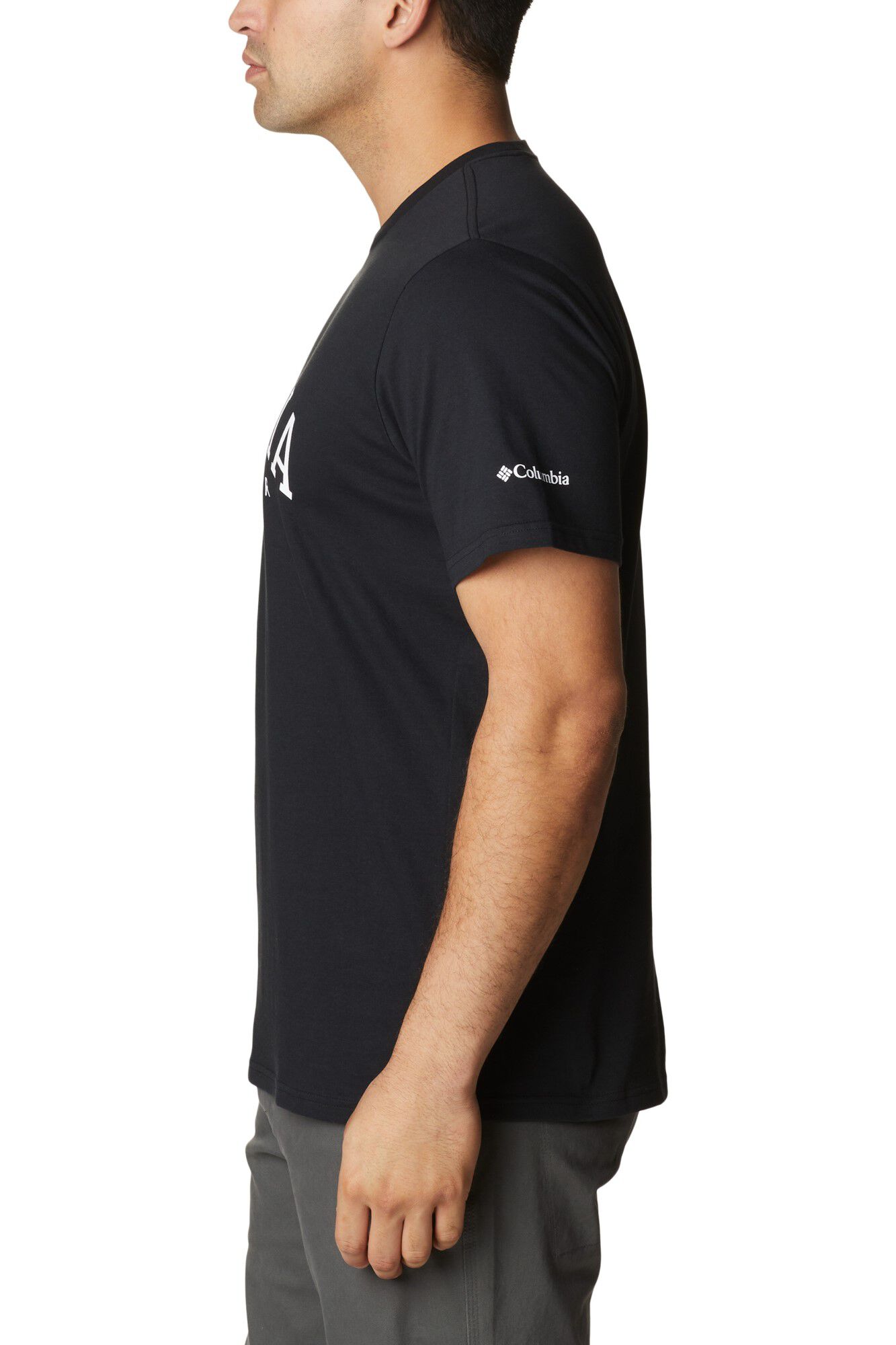 Camiseta masculina de manga curta com estampa Columbia Rockaway River™ - Preta