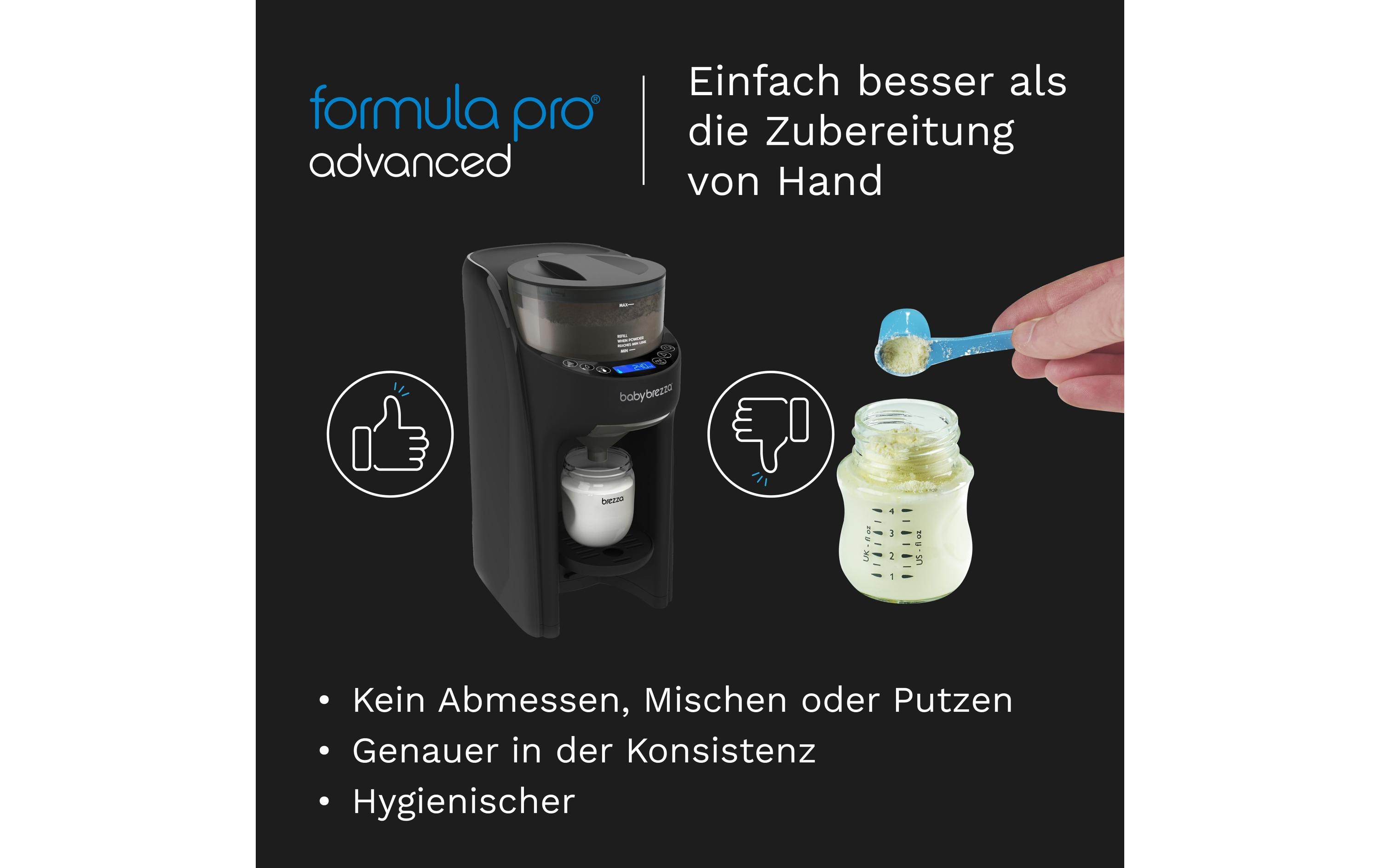 Flaschenwärmer Formula Pro Advanced Schwarz<br>Automatischer Falschenzubereiter dosiert, mischt und erwärmt Milchpulver auf Knopfdruck