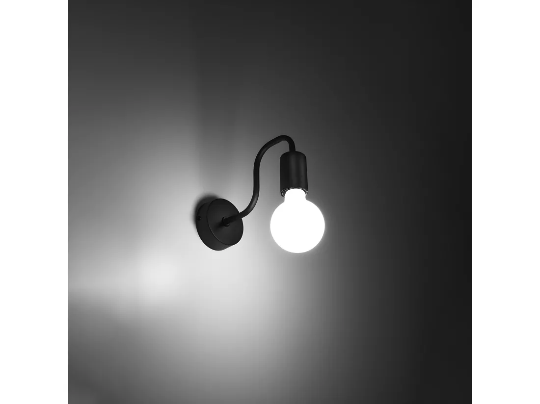 Appliques Vector industriel en acier - 1 sources lumineuses - L.8,5 x H.20 cm - noir