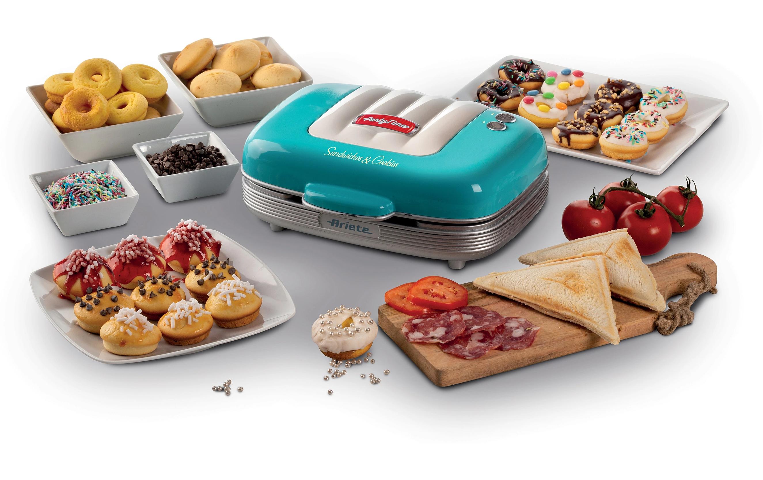 Multifunktionsgrill Party Time ARI-1972-BL 700 W, BlauSandwich- und Keksmaschine