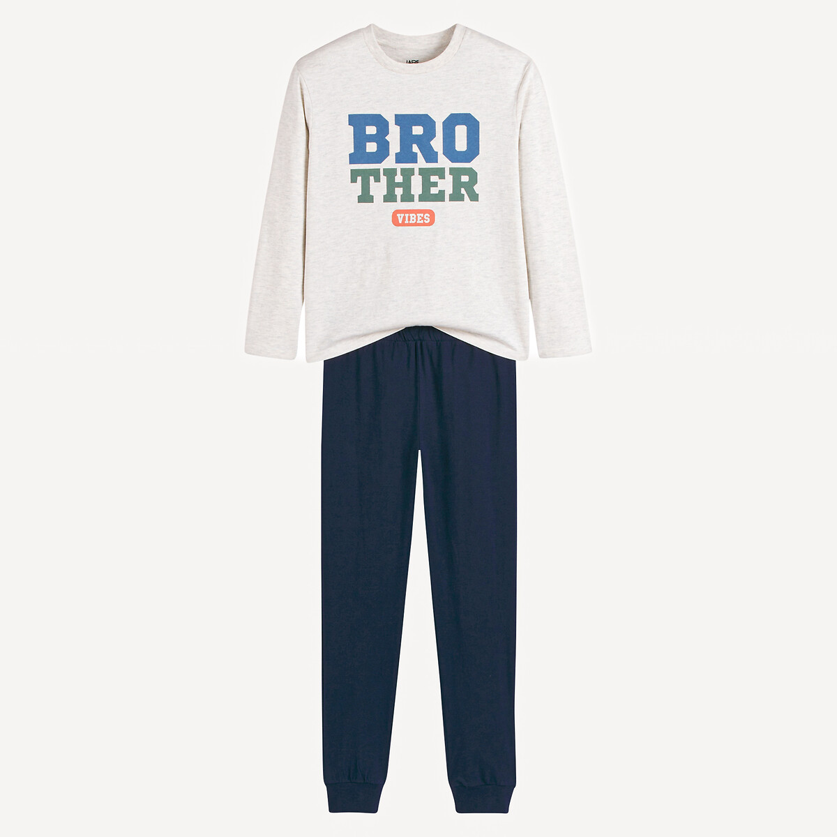COLEÇÕES LA REDOUTE<br>Pijama de algodão com mensagem