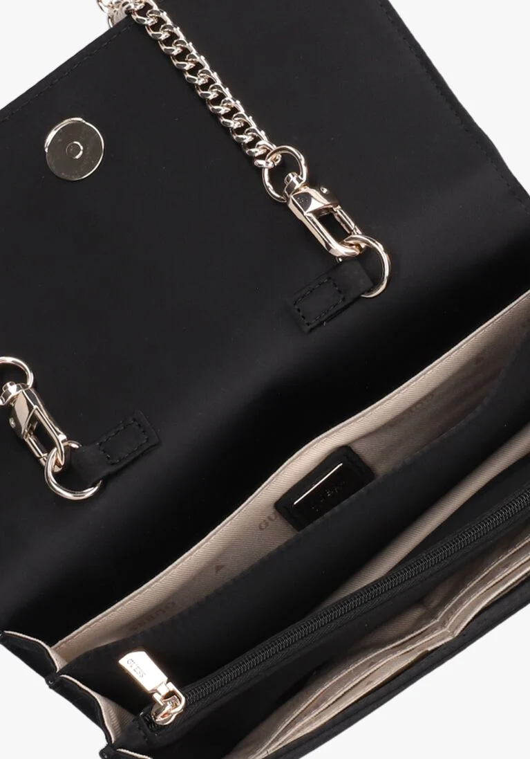 GUESS zwarte guess schoudertas gilded glamour xbody clutch
