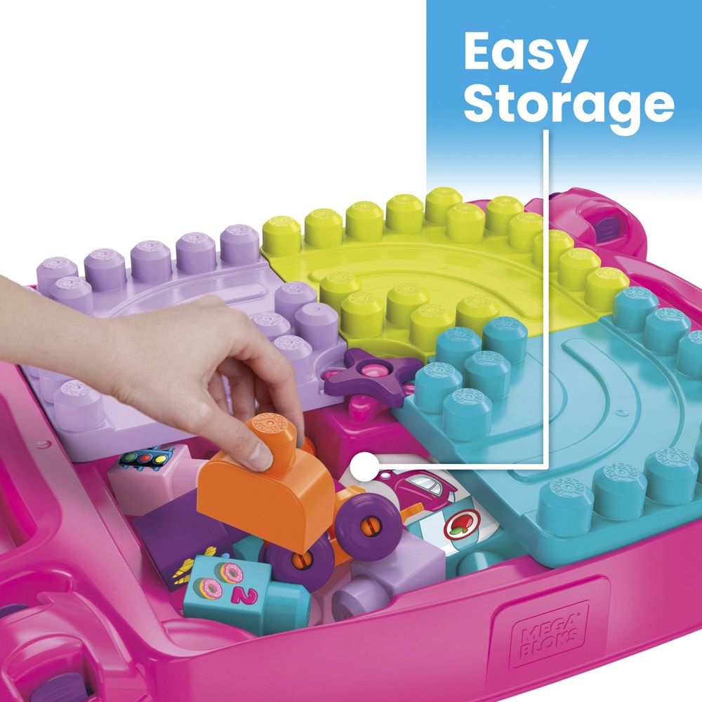 Mega Bloks Bau- und Lerntisch, pink & lila Bauspielzeug