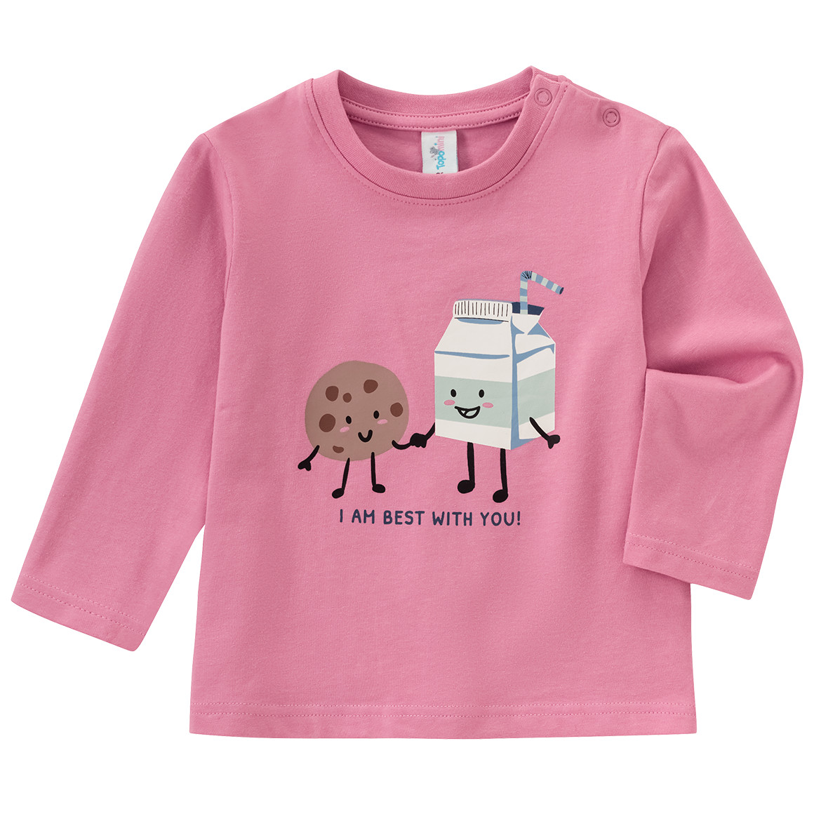 Topomini Baby Langarmshirt mit Frühstücks-Print rosa