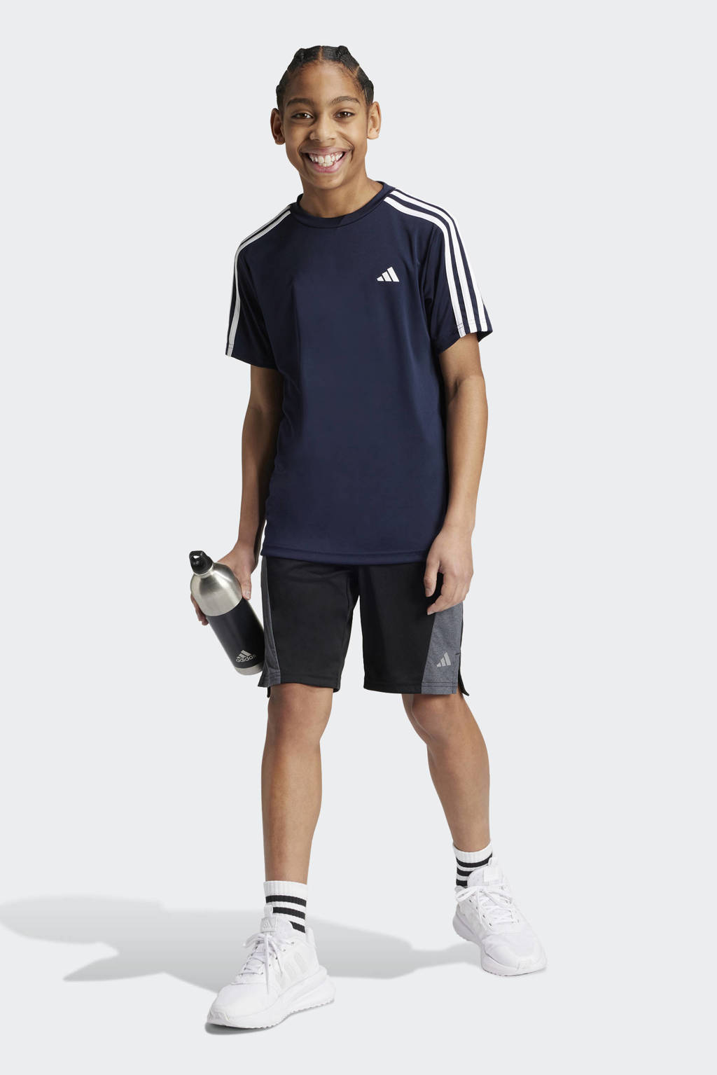 adidas sportshirtdonkerblauw/wit