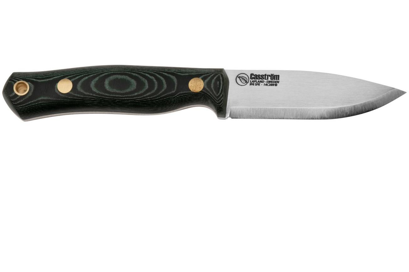 Casström No. 8 SFK 12827 Green Micarta met Firesteel, bushcraftmes