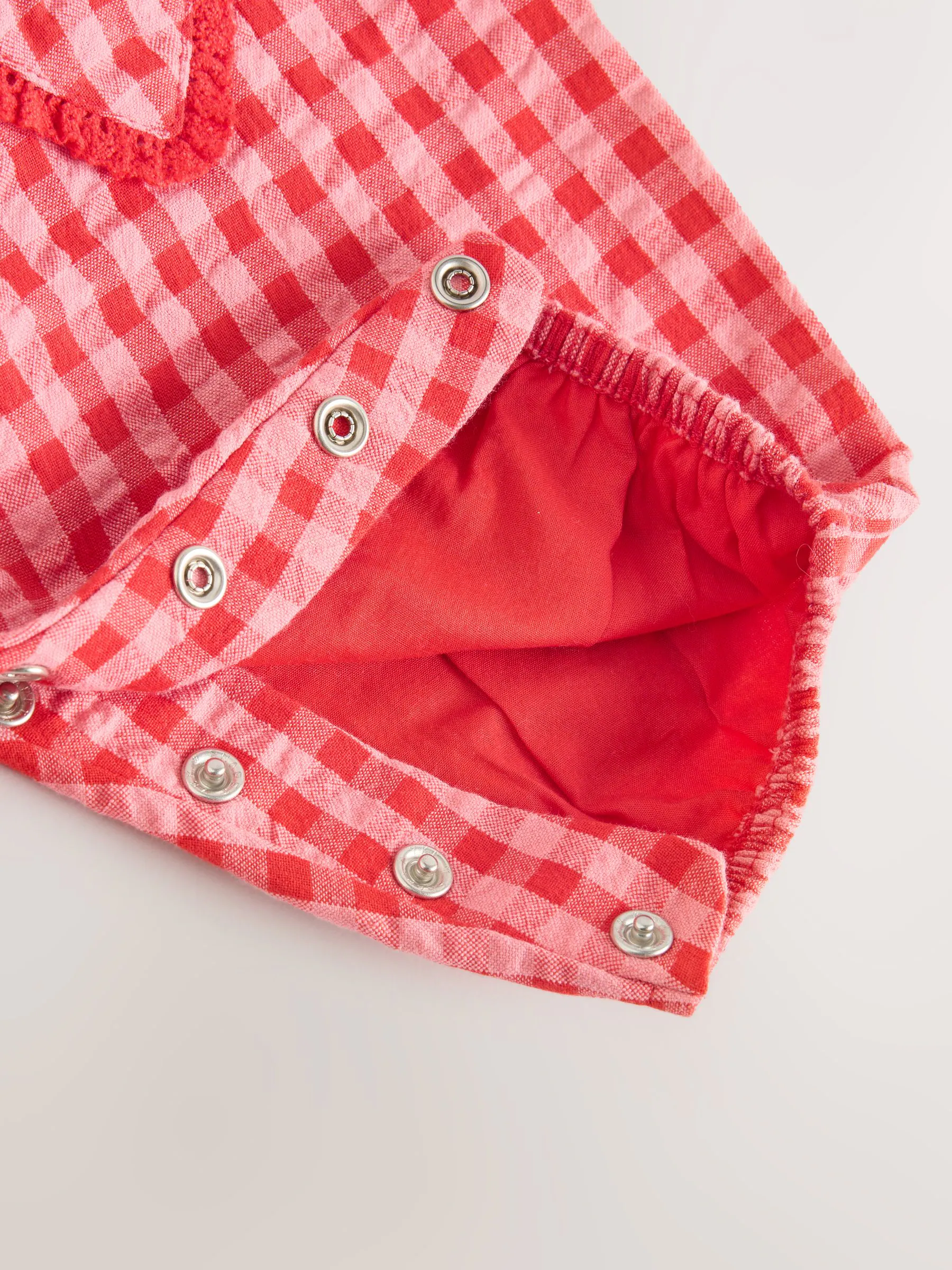 Rood/roze geruit - Baby tuinbroek en bodysuit 2 -delige set (0mnd -2jr)