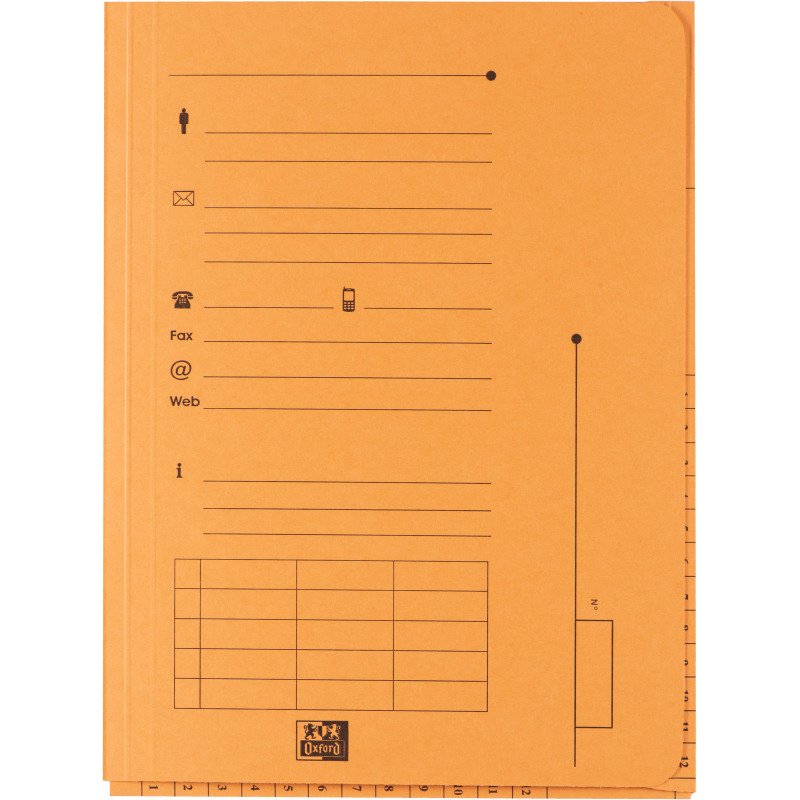 Chemise index L'Oblique AZ OXFORD 23,5 x 31,5 cm couleurs assorties pastels - Paquet de 25