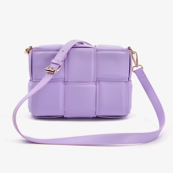 Lila dames tas met gewoven buitenkant